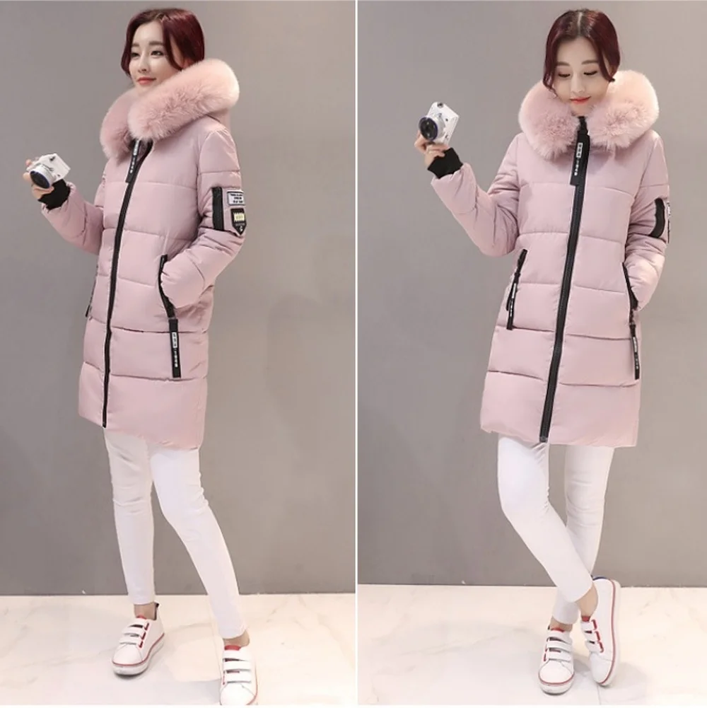 ZOGAA 2019 Женское пальто с капюшоном теплые парки зимняя длинная приталенная куртка