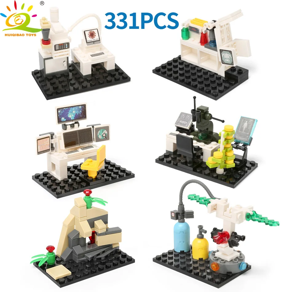 Игрушки HUIQIBAO 6 шт. научно исследовательская лаборатория базовая пластина