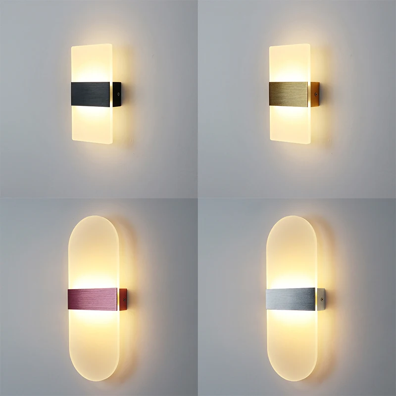 

LED Wall Lamp 6W 10W Acrylic Indoor Wall Light Bedroom Living Room Balcony Aisle Bedside Light Modern Nordic Sconce Lamp 85-265V