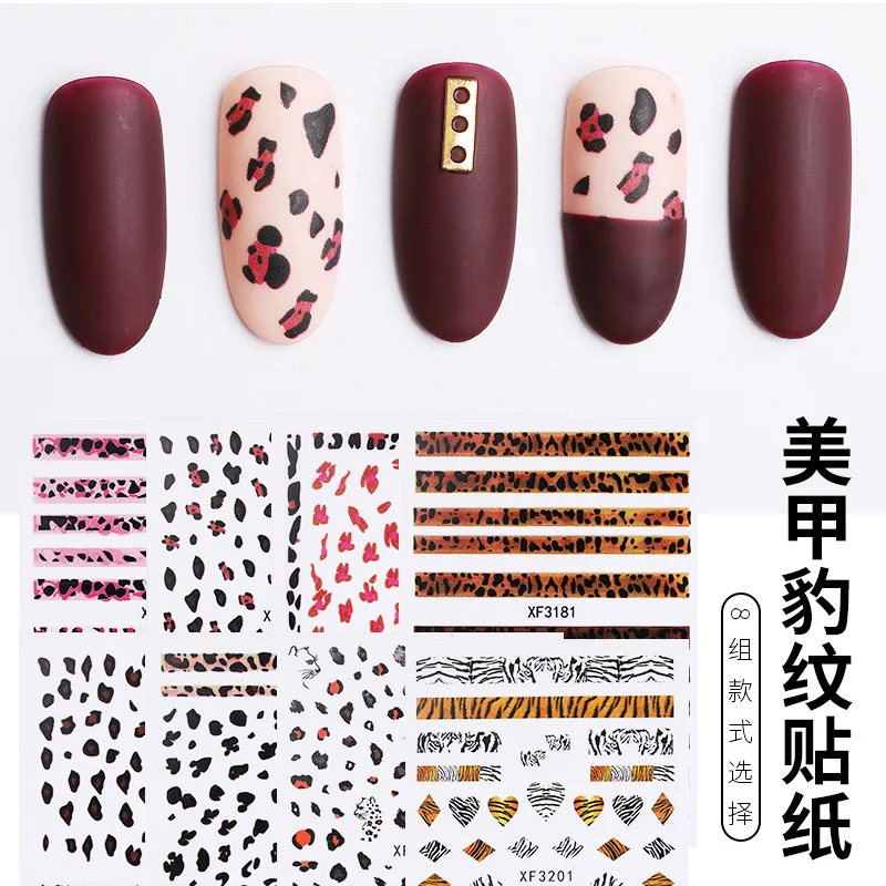 

New Matte Frosted Nail Sticker 3D Enchanting Leopard Snake Print Tiger Pattern Nail Art Decoration Stickers Manicure Accessories
