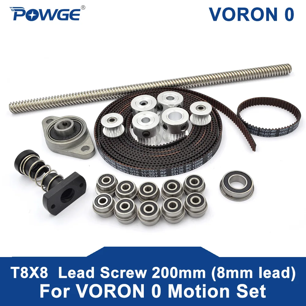 POWGE VORON 0 набор GT2 LL 2GT RF открытый ремень ГРМ 20T 16T зубчатый шкив 110 подшипник вала F688