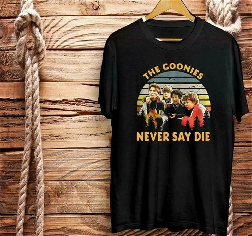 The Goonies Never Say Die винтажная Мужская черная футболка хлопковая S 3Xl одежда