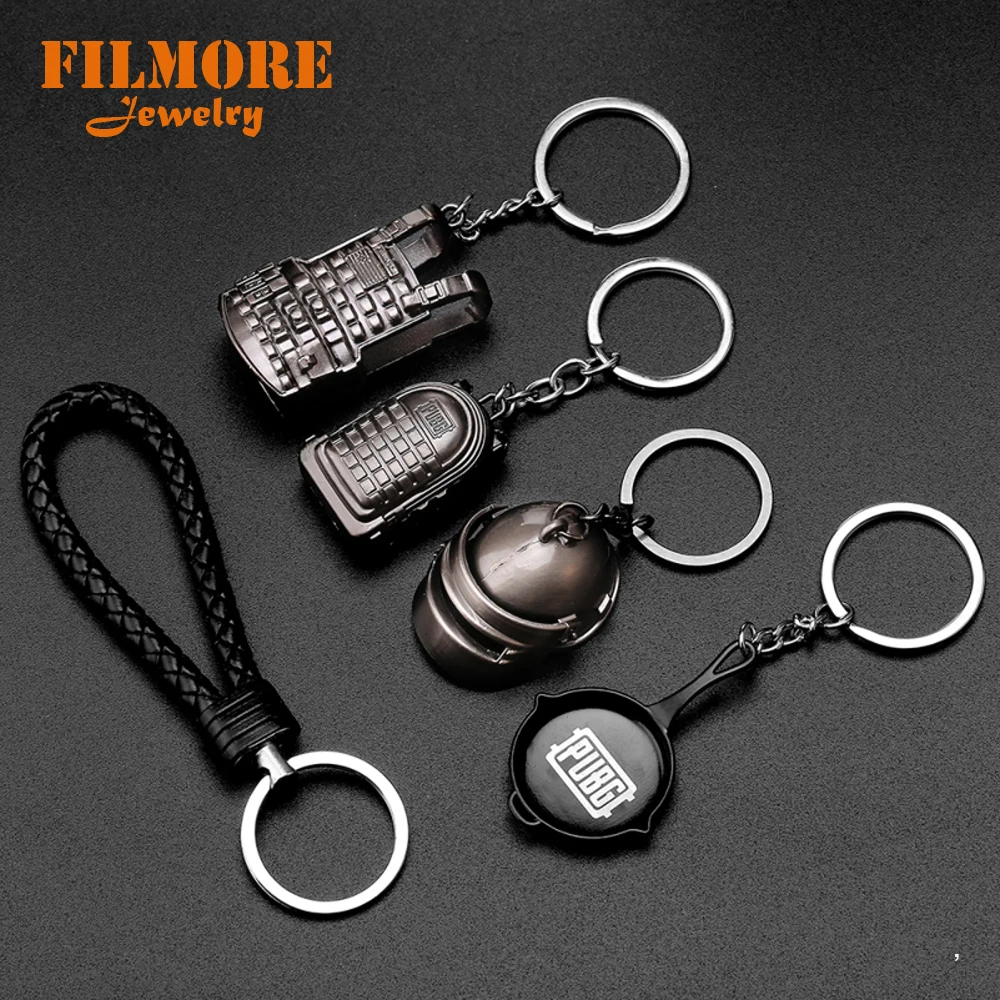 PUBG брелок держатель Броня сумка шлем Пан 98 к пистолетное кольцо для ключей сплава