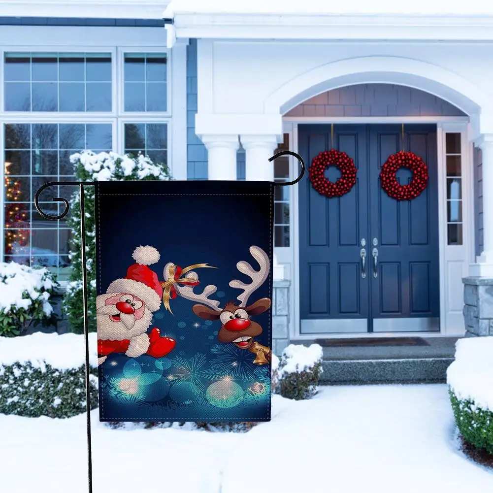 1 шт. украшение для рождественской вечеринки Садовый флаг двусторонний узор