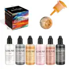 15 мл60 мл металлические художественные чернила пигментные наборы спиртовой смолы диффузионная жидкая красящая краска DIY эпоксидная смола ювелирное изделие пигментные наборы