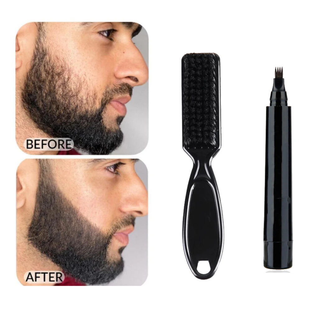 Beard Filling Pen Kit Salon Hair Engraving Styling Eyebrow Tool | Красота и здоровье