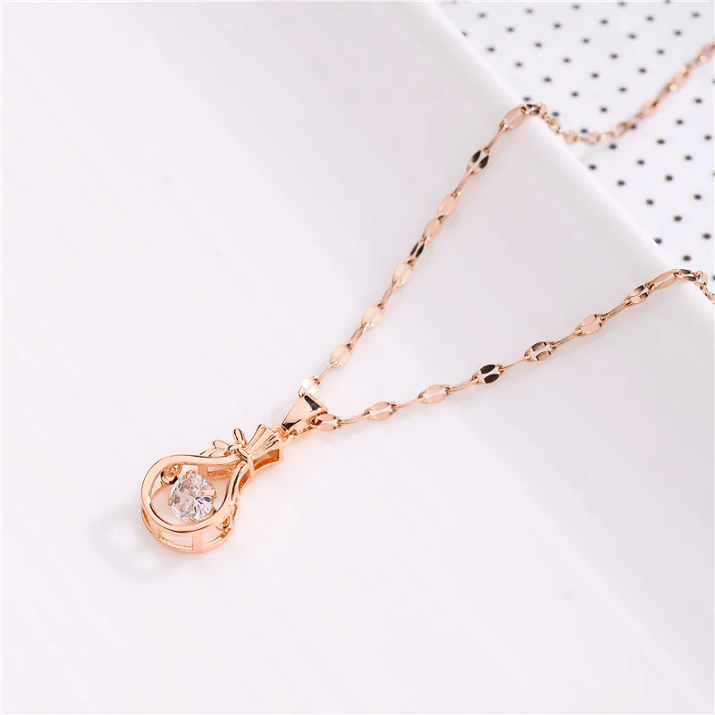 

2021 New Fashion Money Bag Pendant Necklace Simplicity Stainless Steel Gold Color Men's Hip Hop Engagement Jewelry Necklace