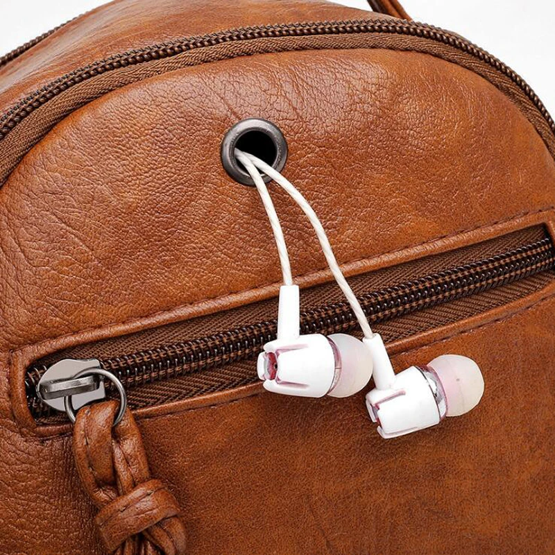 

Vintage Soft Leather Shoulder Bags for Women Large Capacity Female Handbag Double Compartment Crossbody Bags Lady Small Tote