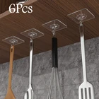 Прозрачные крепкие самоклеящиеся вешалки для дверей и сумок, 6 шт.