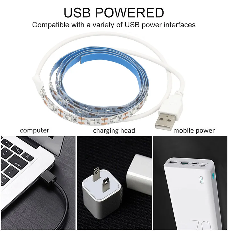 УФ USB Светодиодные ленты Батарея приведенный в действие 395 405nm ультрафиолетовых