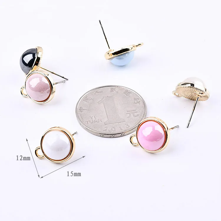 DIY handmade accessories alloy bright light color pearl earrings material pendant | Украшения и аксессуары