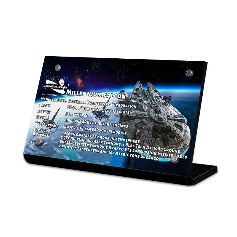 

Acrylic Display Stand Brand NamePlate Compatible For lego 75192 Building Blocks Bricks Toys For Children Kids