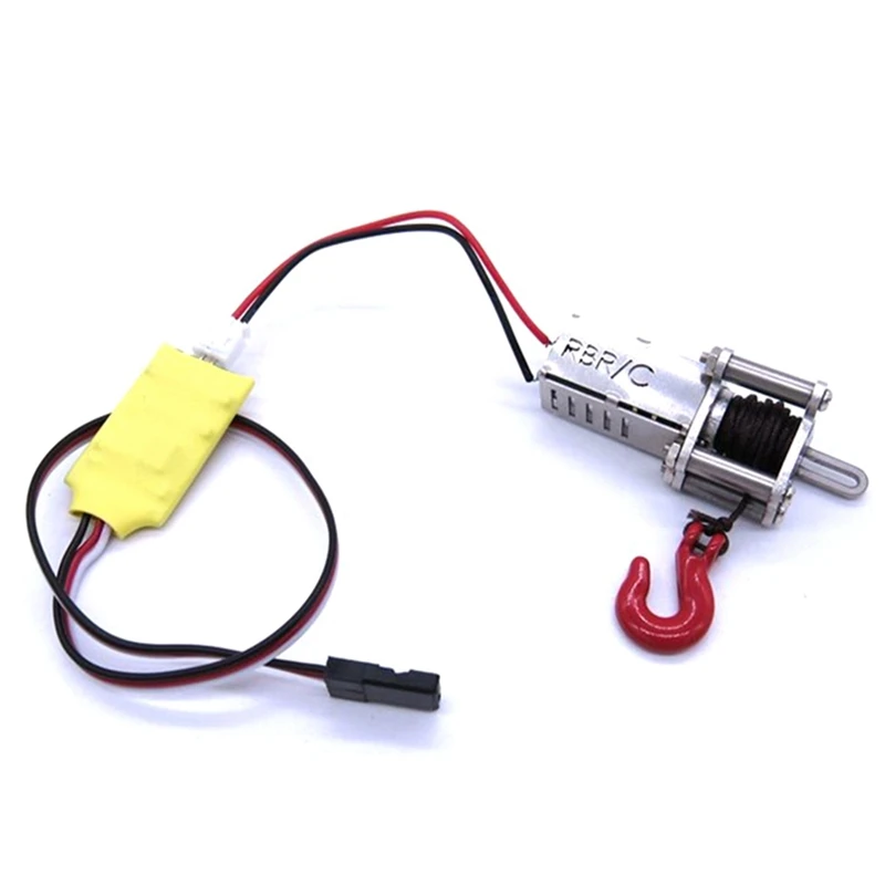 

2 Set RC Car Part: 1 Set Car Steering Link Rod Pull Rod Mount Seat Shock Absorber Set & 1 Pcs Automatic Simulated Winch