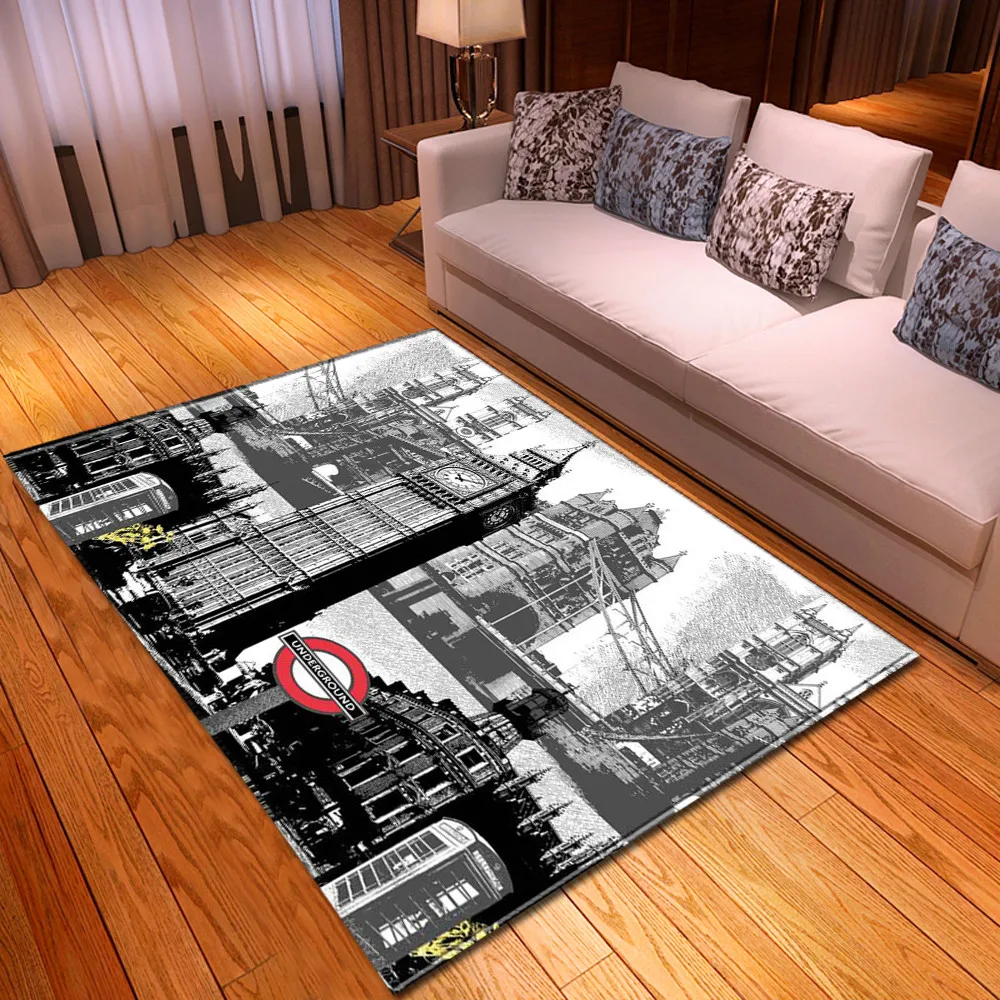 Ковер в скандинавском стиле Романтическая башня Парижа фланелевый нескользящий