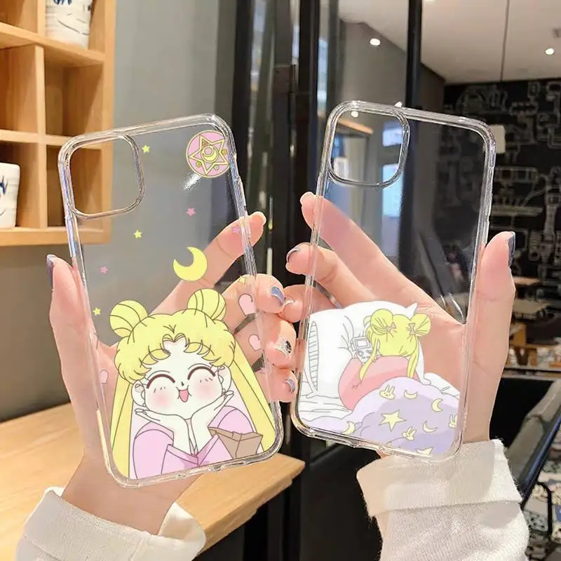 

Japan Anime Sailor Moon Princess Phone Cases Transparent soft For iphone 5 5s 5c se 6 6s 7 8 11 12 plus mini x xs xr pro max