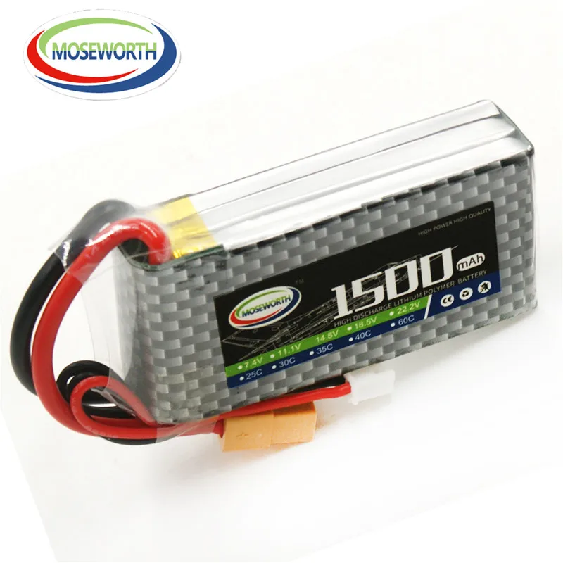 3S RC LiPo Батарея 11 1 V 1500 мА/ч 40C для радиоуправляемый самолет Квадрокоптер вертолет