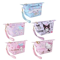 hello kitty cosmetic bag my melody pu zipper travel storage bag cartoon little twin stars kuromi make up case kawaii coin purse