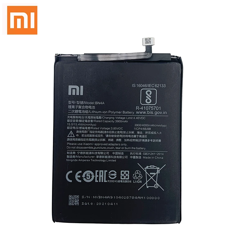 xiao mi original phone battery bn4a for xiaomi redmi note 7 note7 pro note7pro high quality 4000mah phone replacement batteries free global shipping