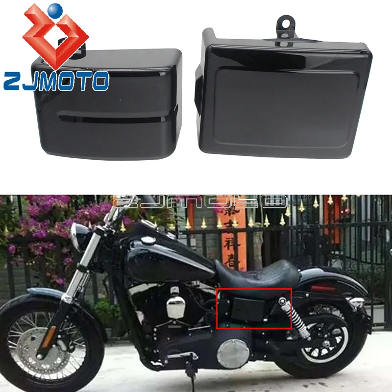 Пара крышек батарейного отсека левая и правая защита для Harley Dyna Low Rider Street Fat Bob FXDB