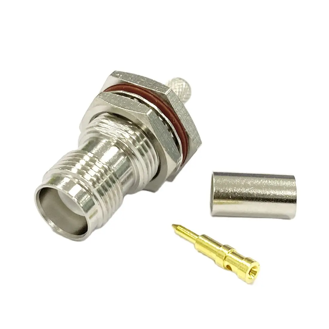 1PC RP-TNC Female Jack Nut Inner Pin RF Coax Connector Crimp RG58 RG142 RG400 LMR195 Straight Nickelplated NEW Wholesale | Обустройство