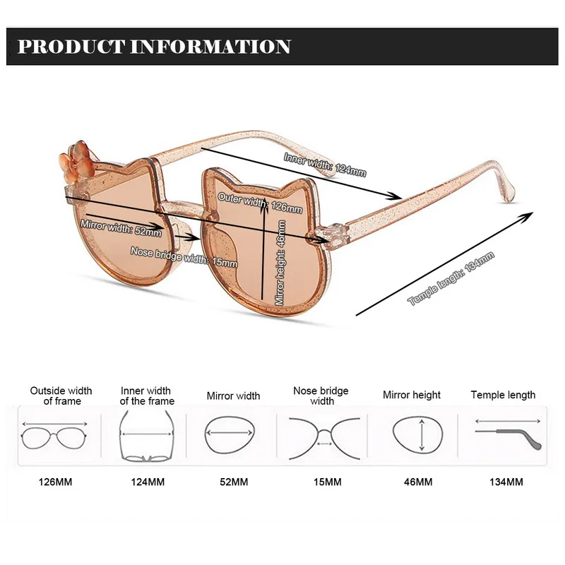 

2021 Kids Sunglasses Girls Boys Shiny Bowknot Sun Glasses Lovely Cat Children Eyewear Fashion Gradient Eyeglasses UV400