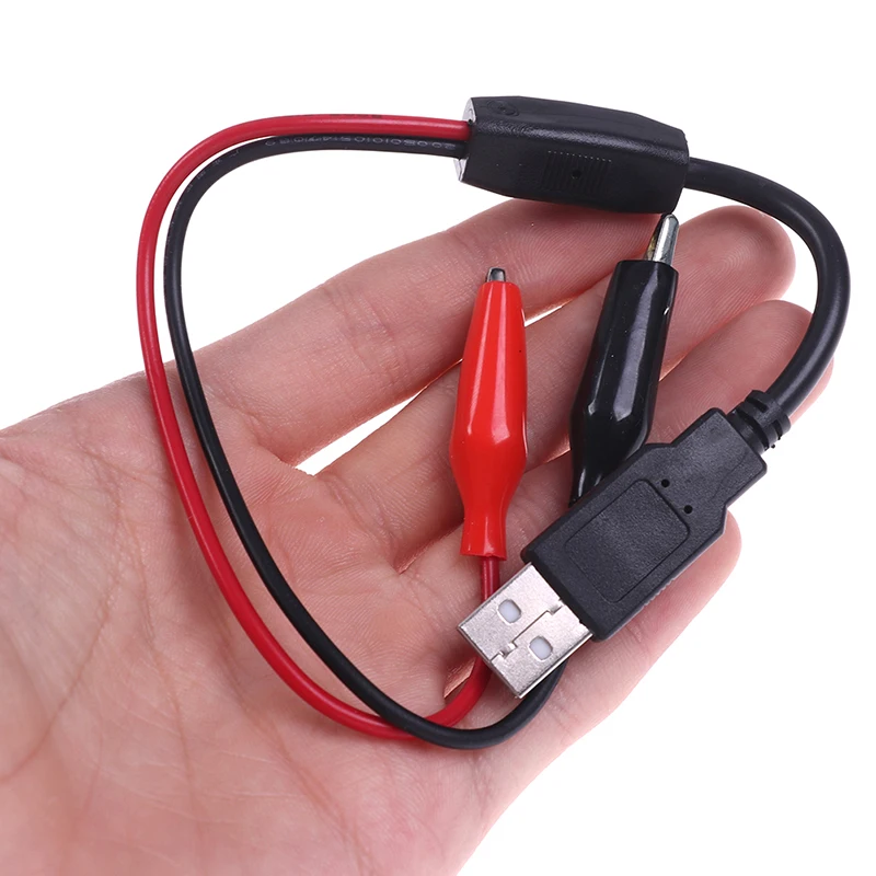 1 шт. USB зажим-крокодил провод к usb-тестер для DC Напряжение Амперметр высокое