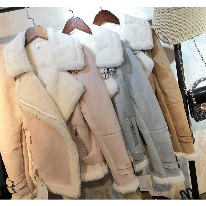 Осенняя женская короткая мотоциклетная куртка Sanishroly облегающее теплое