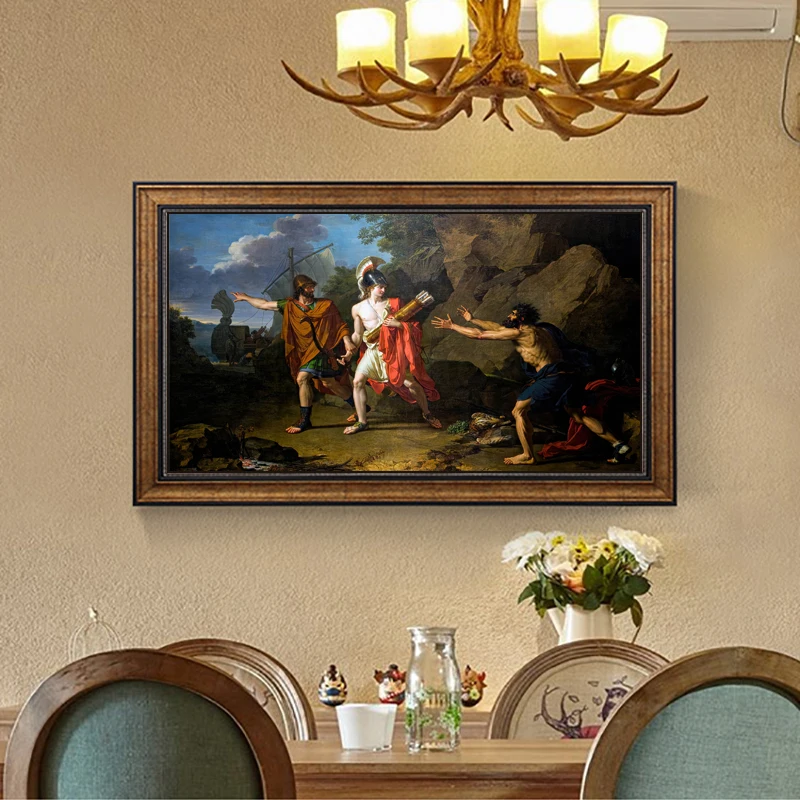 

European Style Last Century War Figures Soldiers Elderly Canvas Oil Painting Printing Home Living Room Retro Poster Decoration