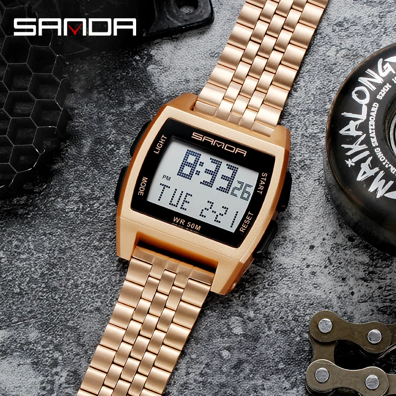 Часы наручные Sanda мужские электронные повседневные модные цифровые