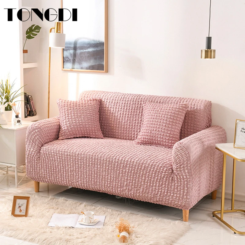 

TONGDI Lustrous Elastic Sofa Cover Soft Elegant All-Inclusive Luxury Pretty Decor Slipcover Couch For Summer Parlour LivingRoom