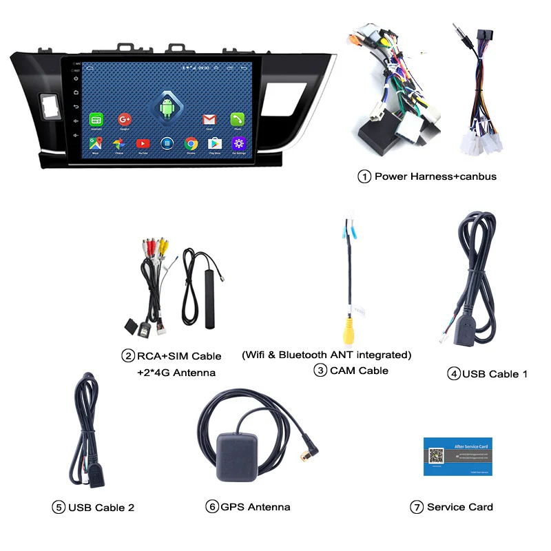 4G Lte All Netcom 10 1 дюймов Android 9 Автомобильный GPS-навигатор для Toyota Corolla Altis 2014-2016 Радио