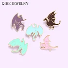 Pterosauria эмаль на булавке на заказ динозавр Мультяшные броши для друзей животное Юрского периода значки сумка штырь отворотом, ювелирный подарок по оптовой цене