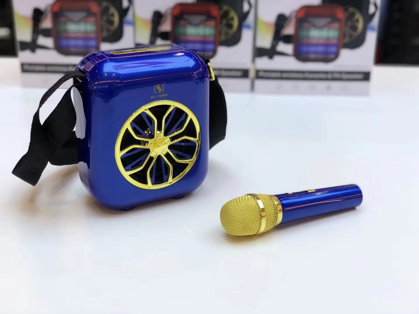 Bluetooth 2 шт. микрофоны с динамиком мини легко носить караоке набор для активного