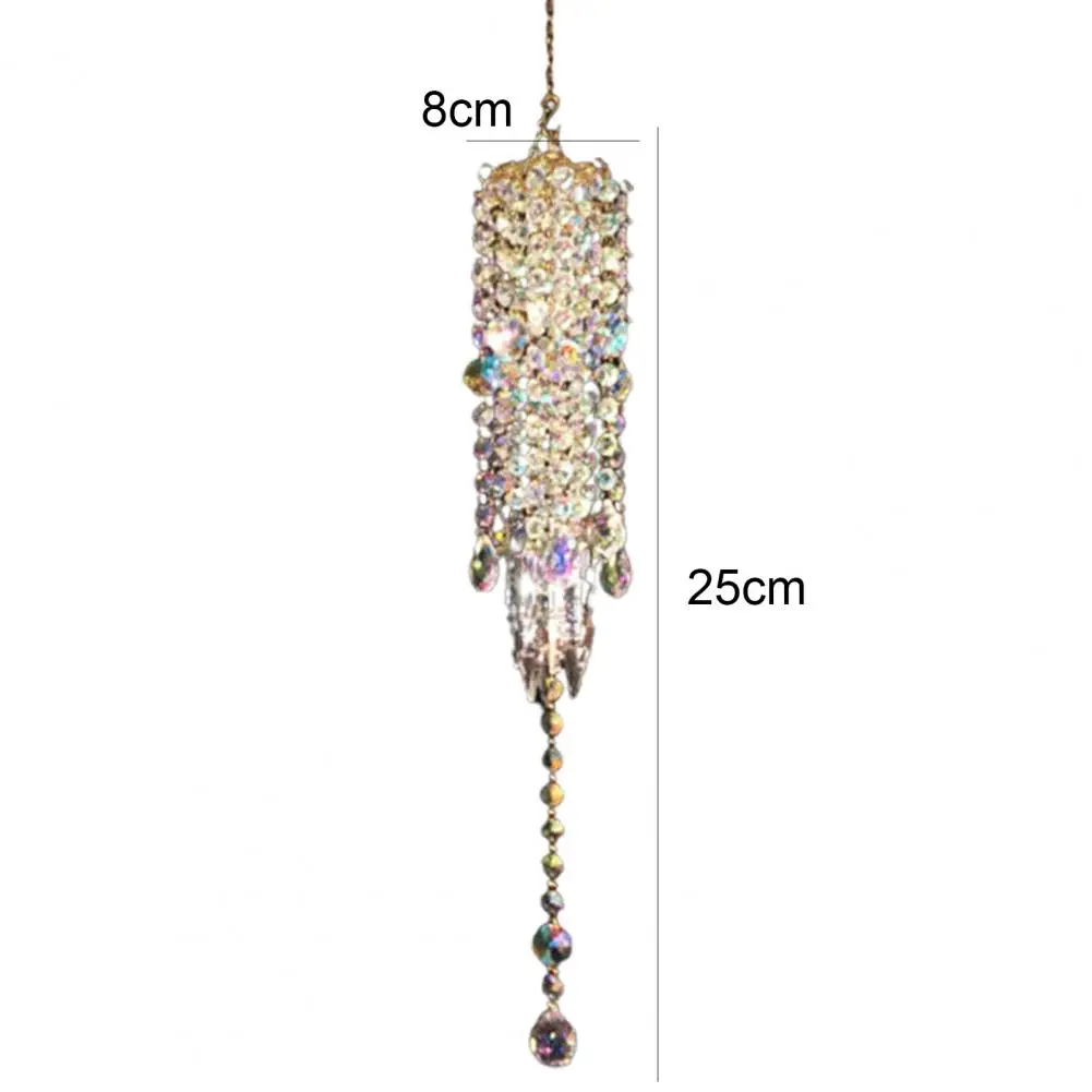 

Wind Chime Colorful Rhinestone Glass Garden Patio Lawn Hanging Pendant for Home
