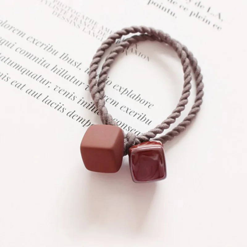 Новые матовые цветные кубики для завязывания волос резинка укладки аксессуары