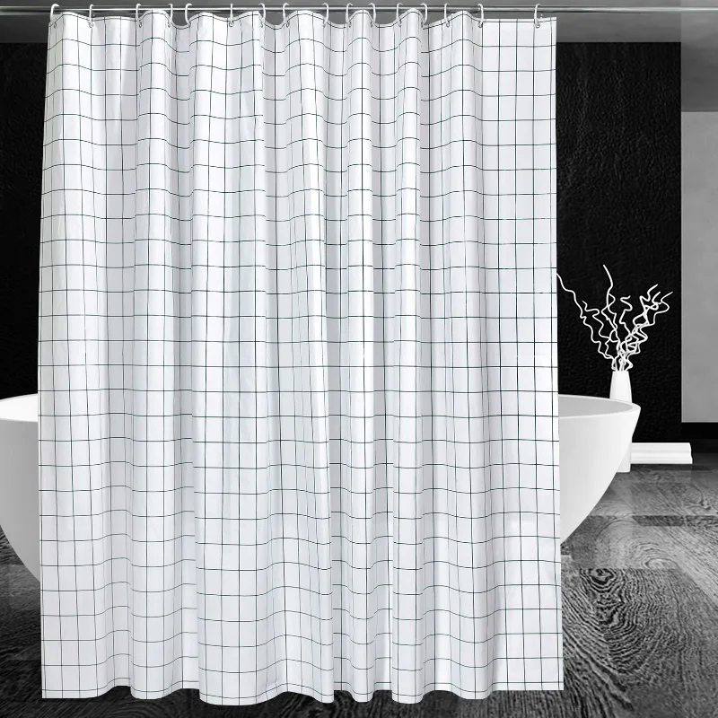 Белые квадратные плотные занавески для душа водонепроницаемая устойчивая к