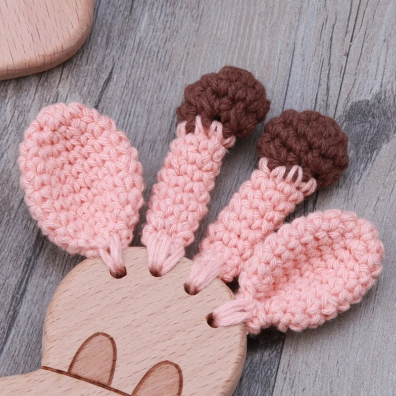 

1pc Baby Teether Safe Wooden Toys Mobile Pram Crib Ring DIY Crochet Rattle Soother Teether Baby Product 55