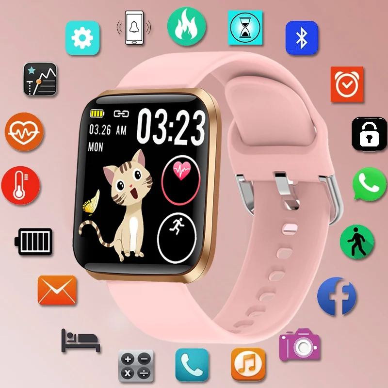 

New Smart Watch Women Heart Rate Blood Pressure Monitoring Fitness Tracker Is Suitable For Android IOS Ladies Smart Watches
