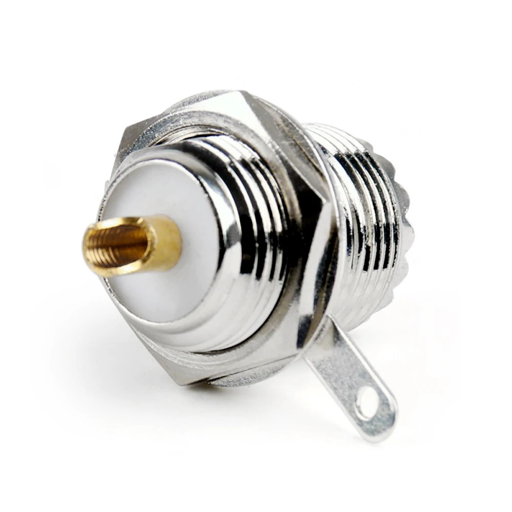 Conector hembra de cabeza de toro UHF SO239, soldadura para montaje en Panel Adaptador Coaxial RF, para HAM Raido, 100 piezas-2