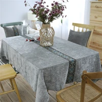 nordic classical embroidery velvet tablecloth christmas party home kitchen decor table cloth cover