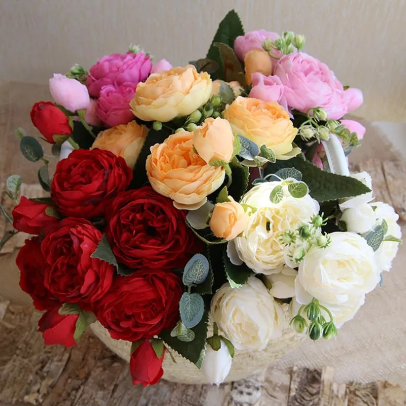 Лидер продаж искусственные пионы (5 стеблей/штука) цветы корейский Пион для