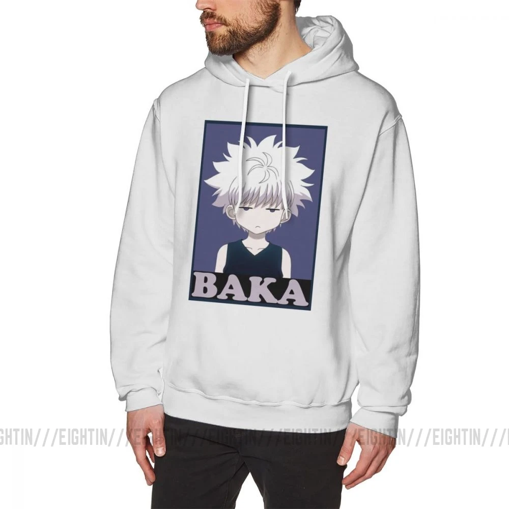 Охотник х ОХОТНИК Killua Zoldyck Baka Мужская толстовка забавные хлопковые Толстовки Новая Толстовка - Цвет: Белый
