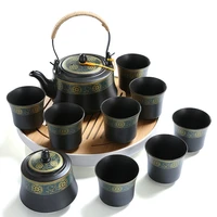 chinese style retro large capacity portableteapot tea set chinese modern teapot tea cup simple tea tray tea jar tea set chinese