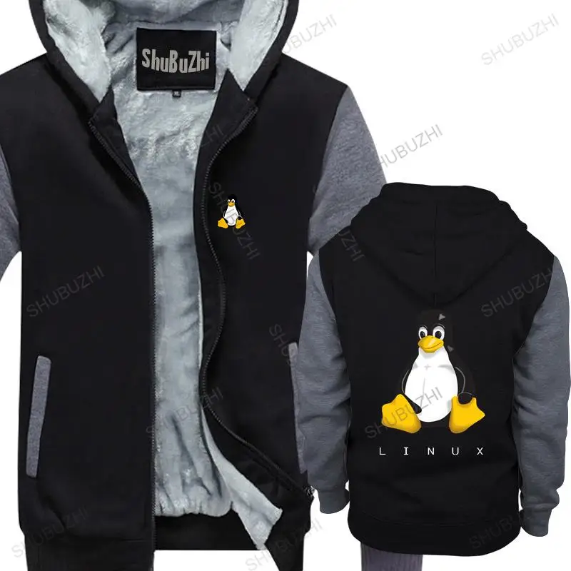 

cotton man hoodies winter jacket Linux hoodies Men Cartoon Print Oversized warm coat men shubuzhi sweatshirt