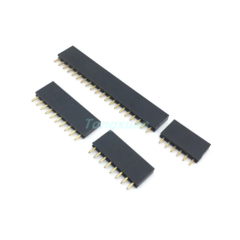 10pcs 2.54mm Single Row Pin Female Header Socket 1*2p 3p 4p 5p 6p 7p 8p 9p 10p 12p 14p 15p 16p 20p 25p 30p 40p Connector | Обустройство