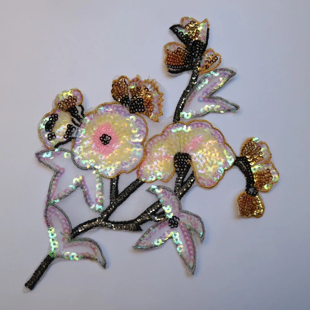 Нашивки с блестками и цветами для одежды 1 шт. | Дом сад