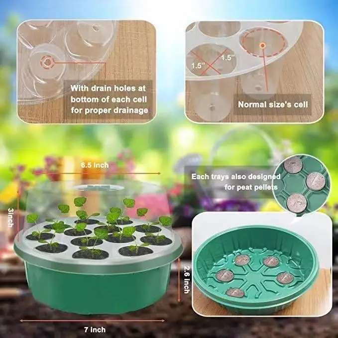 

Gardening Planting Nursery Pots With 13 Hole Garden Mini Greenhouse With Cover Design Seedling Tray For Indoor Outdoor