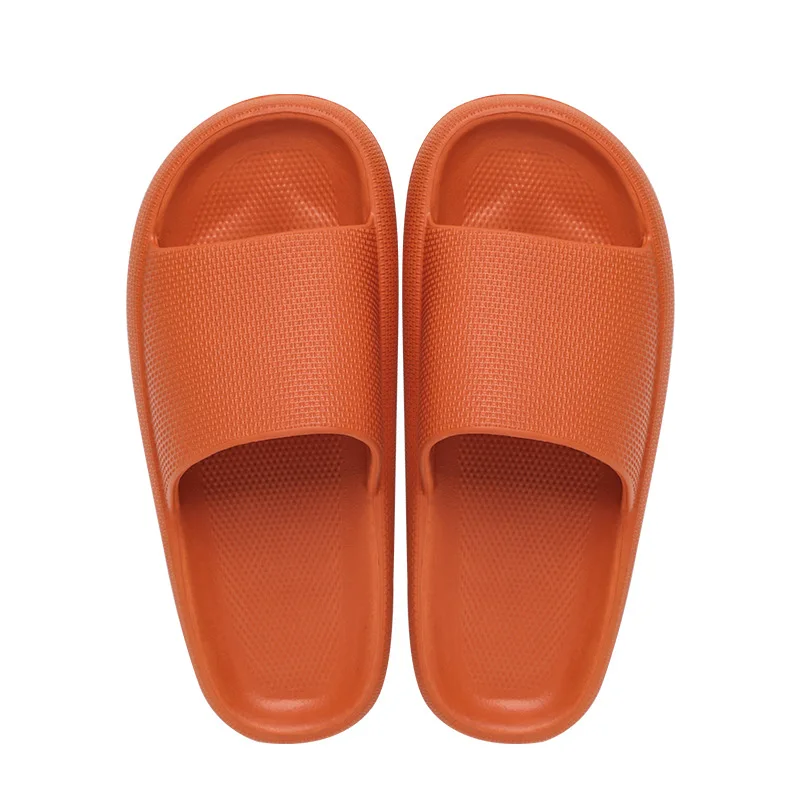 

Spot Home Solid Color Thick-Soled Slippers Couple Fashion Non-Slip Bathroom Slides Street Trend Slippers Wholesale