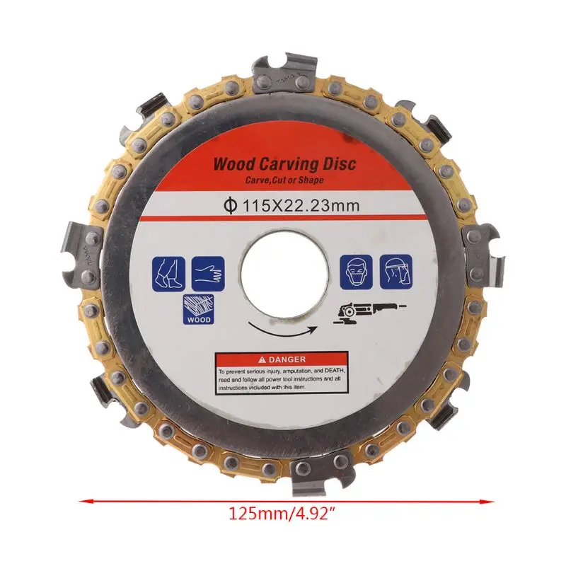 

115mm 22mm Diameter 9 Tooth Chainsaw Disc for Angle Grinders Circular Saw Blade Woodworking Cutting Wood Slotted Cutting Piece