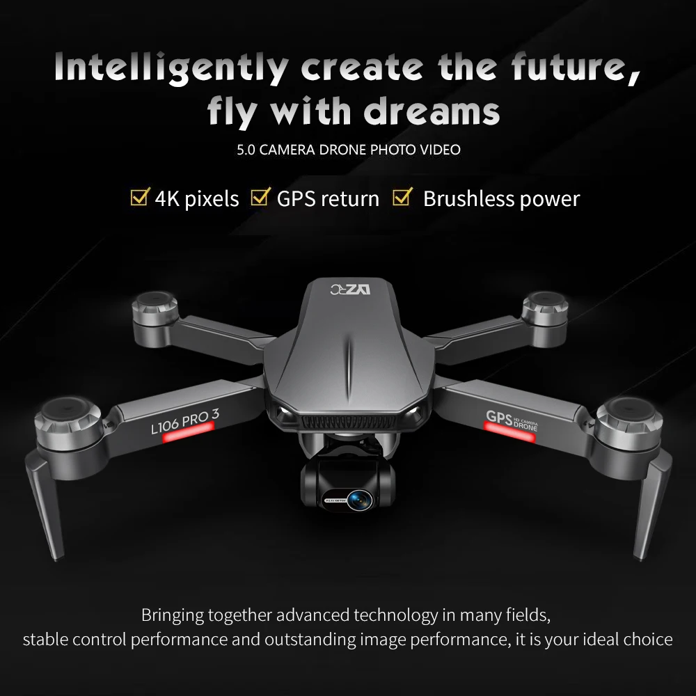 

L106 Pro 3 rc Drone 4K Hd Dual Camera Profesional Dron Gps 5G 3-Axis Helicopter Brushless Motor 28 Min Quadcopter Gift VS SG906